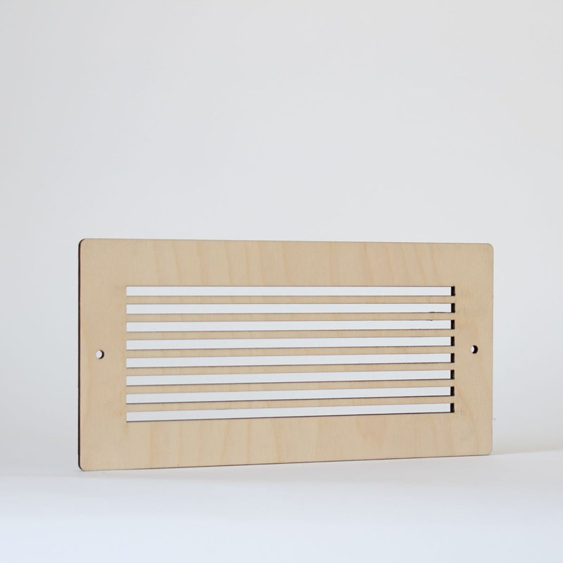 Grille d'aération murale à motif linéaire en bouleau baltique sablé non fini, 4 x 10 po