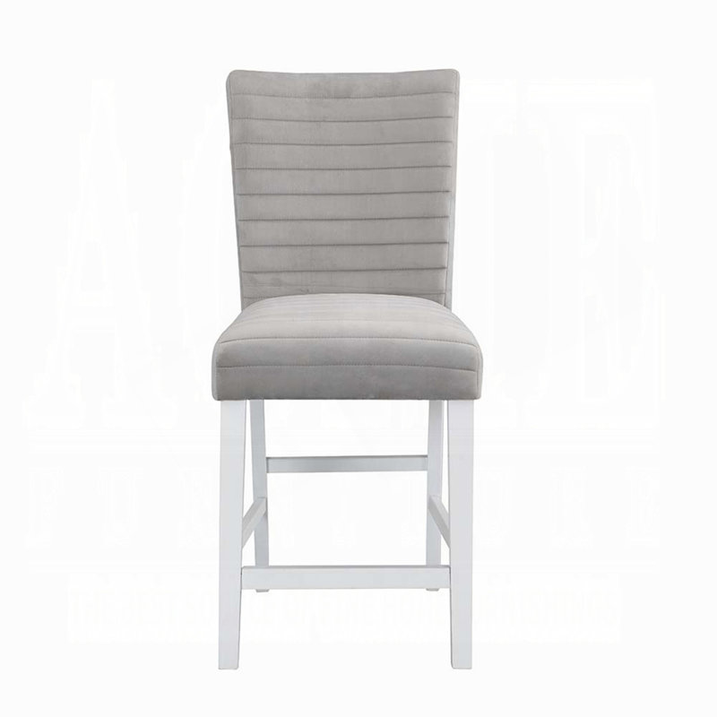 Ensemble de 2 tabourets gris et blancs rembourrés à hauteur de comptoir
