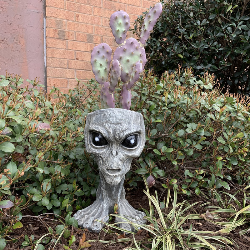Ancient Alien Extraterrestrial Sister "Zoe" Muggly's Statue Planter, Gray