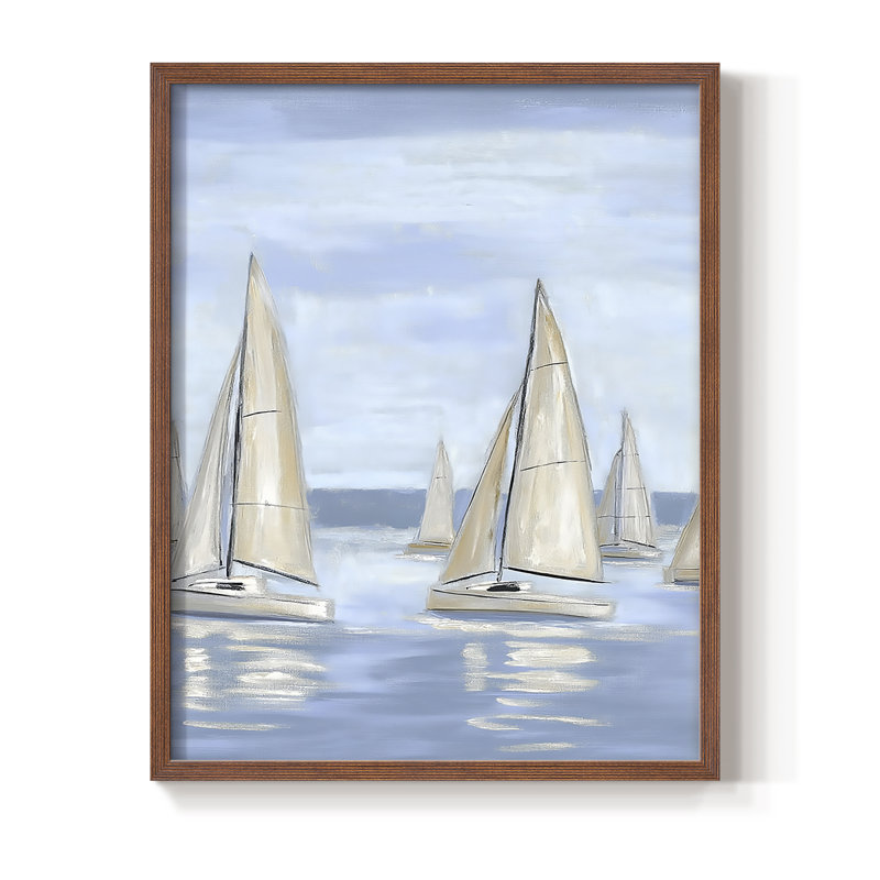 NAUTICAL Series V, reproduction encadrée - bois massif, Noyer, H 21 po x l 17 po