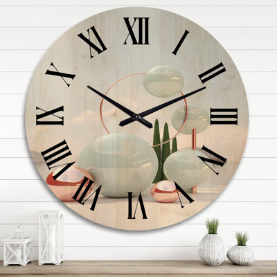 Horloge murale en bois blanc