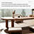 Burlywood Solid Wood Curved Coffee Table-109044228
