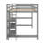 Wooden Loft Bed With Shelves, Desk And Writing Board-388965013-388965015