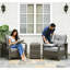 Mobilier de patio, chaises de table de rangement en osier