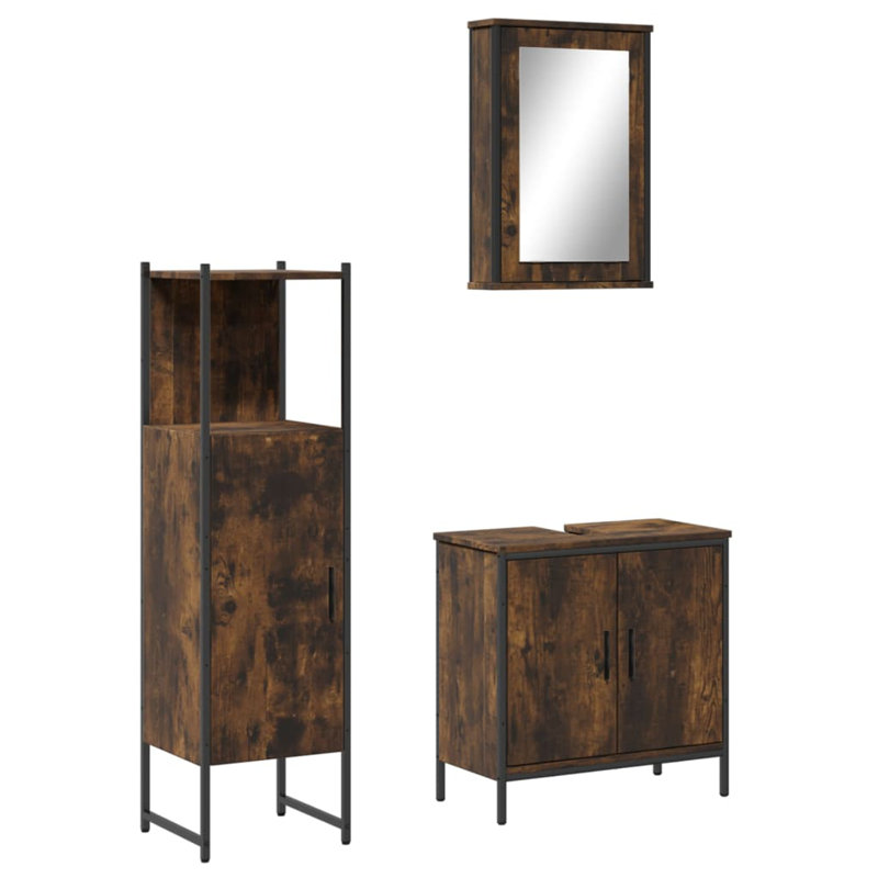 Verdie Bathroom Furniture Suite, Smoked Oak