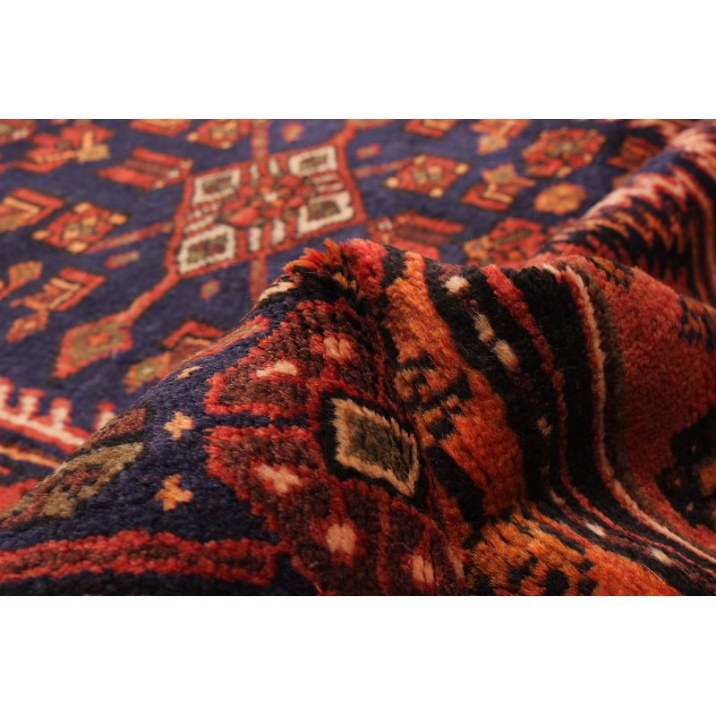 Tapis rouge en laine noué à la main 4 pi 3 po x 8 pi 10 po Andelz