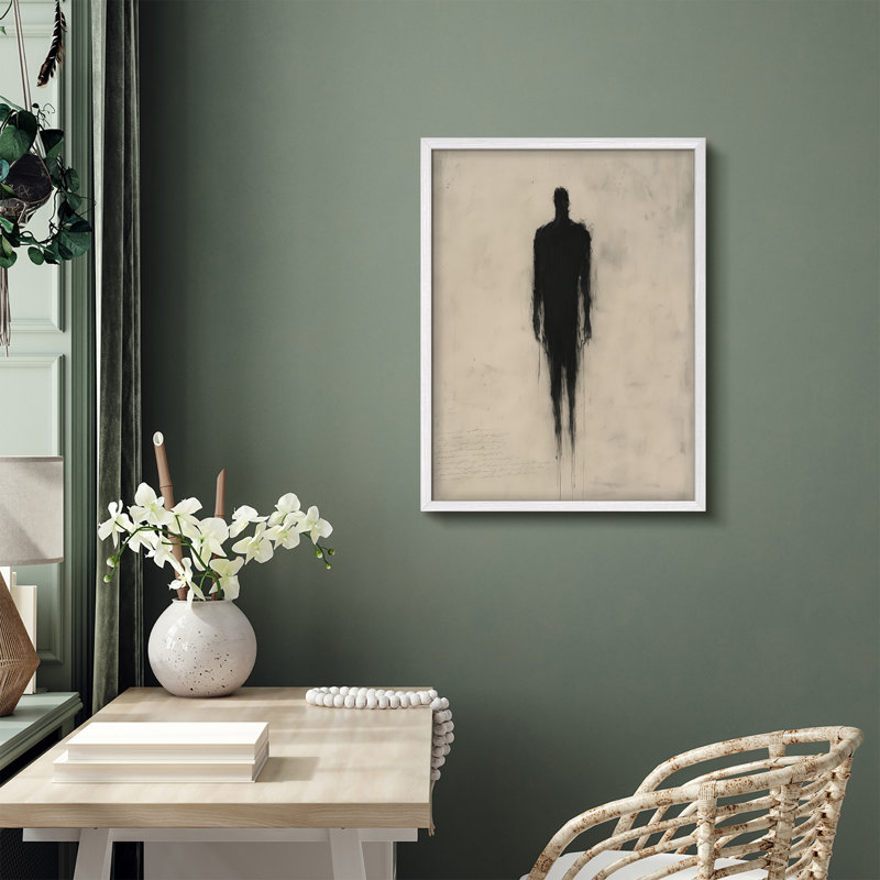 Reproduction d'art encadrée abstraite pour décoration intérieure moderne - 8 po x 10 po, H 10 po x l 8 po, Blanc