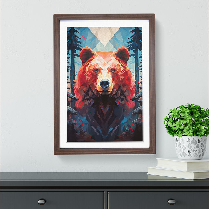 Single Picture Frame Print on Wood, Walnut Framed, 64cm H x 46cm W