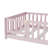 Twinkle Modern Floor Bed Set With Door, Rubber Wood And Safety Guardrails-115630473-115630468
