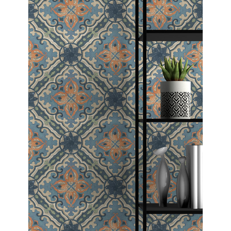 Soicher Marin Studio Damask Wallpaper, Pink/Blue