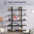 70.07" Height 5-Tier Vintage Industrial Black Bookshelf 47" Wide For Home &  Office-2066602186