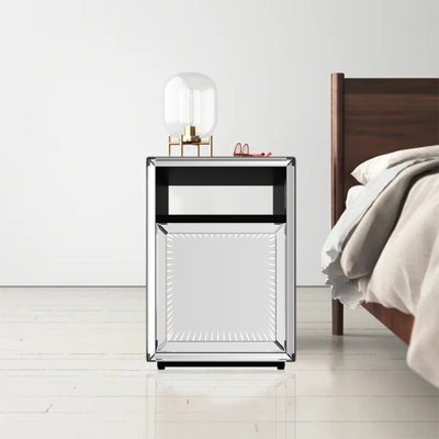Derival 15.9'' W Glass Nightstand
