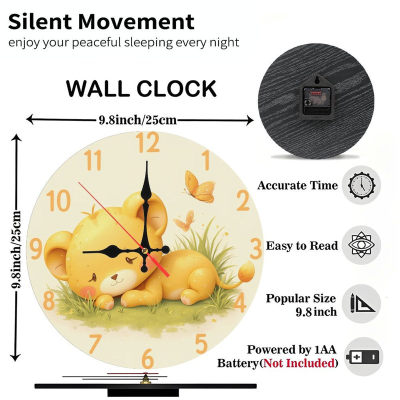 Adorable horloge de lionceaux