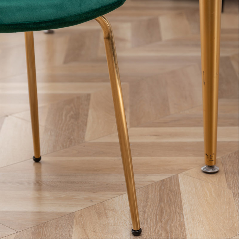 Chaise de salle à manger moderne en velours, ensemble de 2, vert