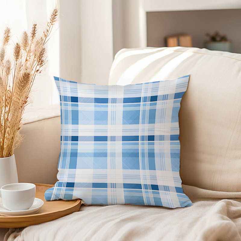 Blue Winter Plaid IX Modern, 20"H x 20"W