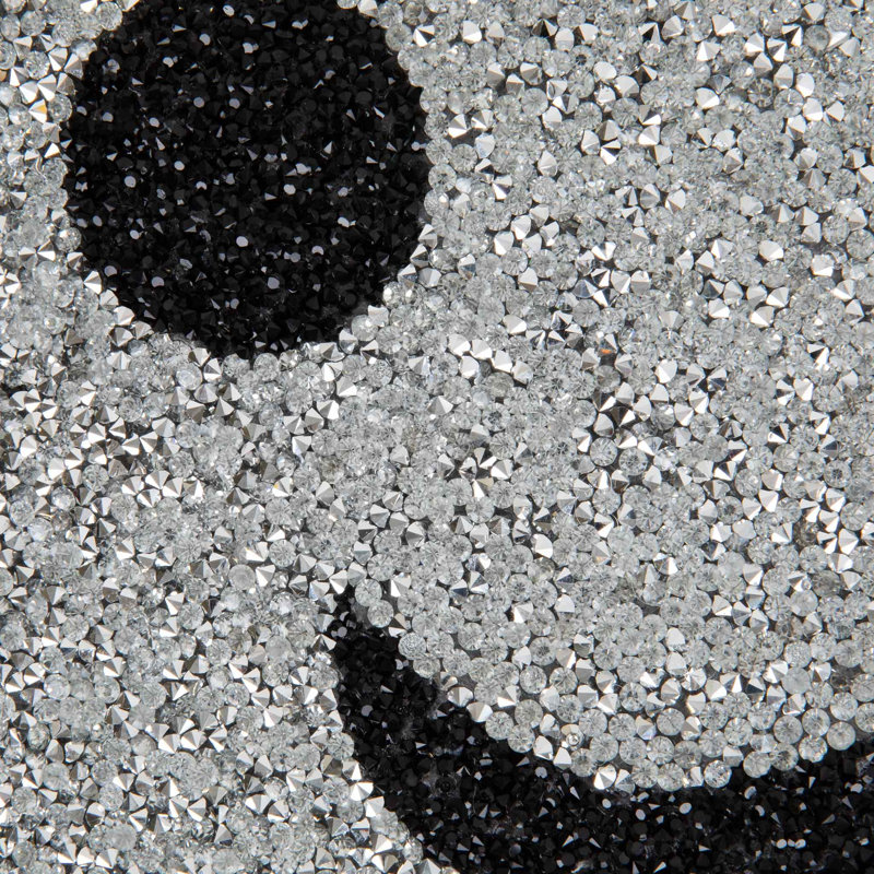 Coussin en forme de fantôme lumineux Sparkles Home | Strass sur velours | 13 x 17 po, Argent argent