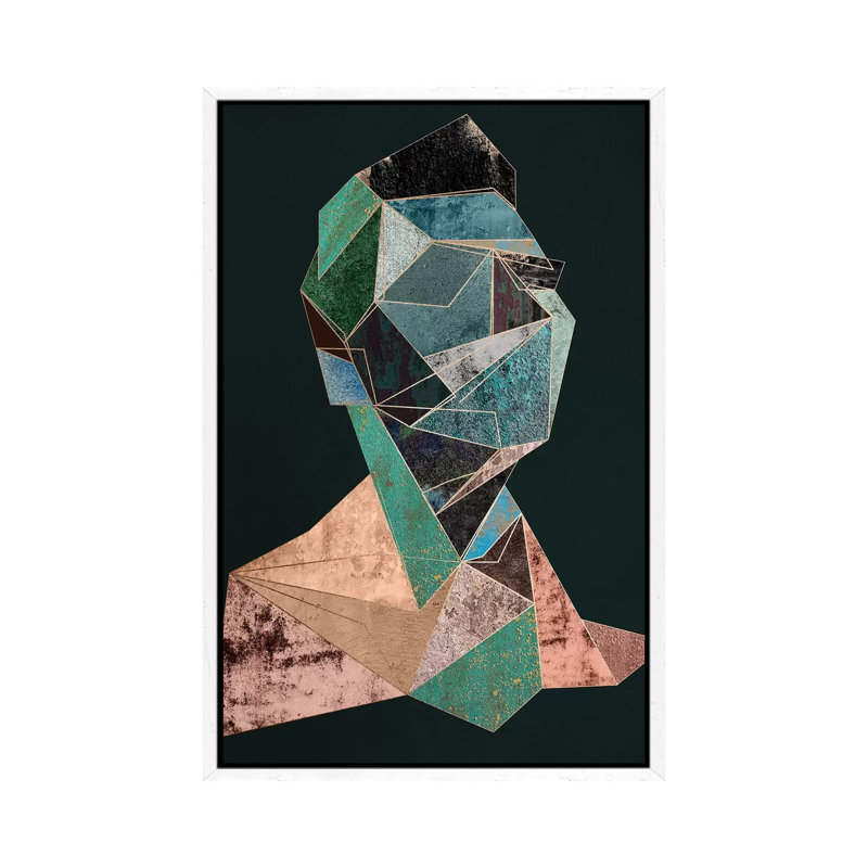 Man Cubism Diptych II 1 Piece Wall Art on Canvas, 101.6 cm H x 66.04 cm W, White Framed