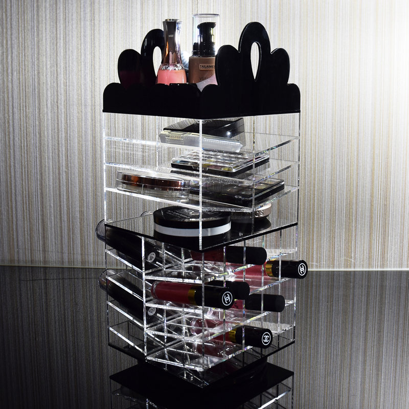 Organisateur de cosmétiques biseauté, Noir