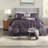 Elegant 7 Piece Bedding Sets Queen Polyester Tufted Plum For Modern Home