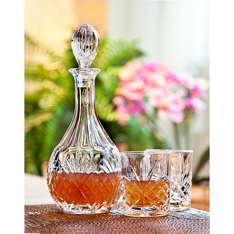 Dublin Crystal 5 Piece Wine Decanter 28oz & Goblet 12oz Set