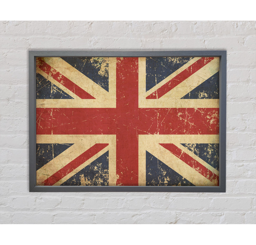 Grunge Union Jack Erosion - Einzelner Bilderrahmen Kunstdrucke auf Leinwand