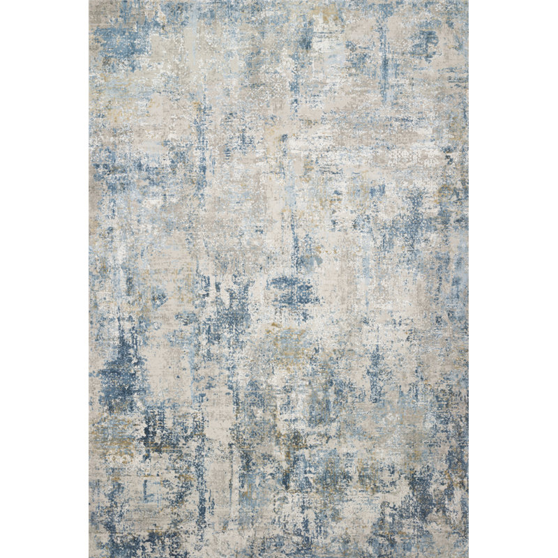 Jeffrey Viscose Abstract Indoor Rug, Rectangle 3'7" x 5'7"