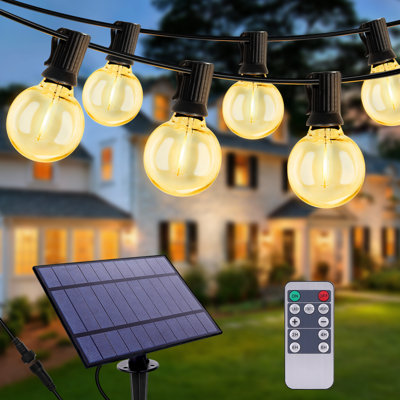 420'' 35ft Outdoor String Light Christmas Patio Lights with 16 Globe LED Bulbs & Remote Control 2700K