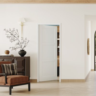 3 Lite Solid Wood Interior Door – Prehung-Style White MDF Door Slabs with Frame & Hardware Kit (Door & Frame Ship Separately)
