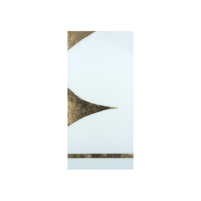 «White Orb with Gold I» par DAWN SWEITZER - impression, Couche de verre, H 50 po x l 24 po x P 1,5 po