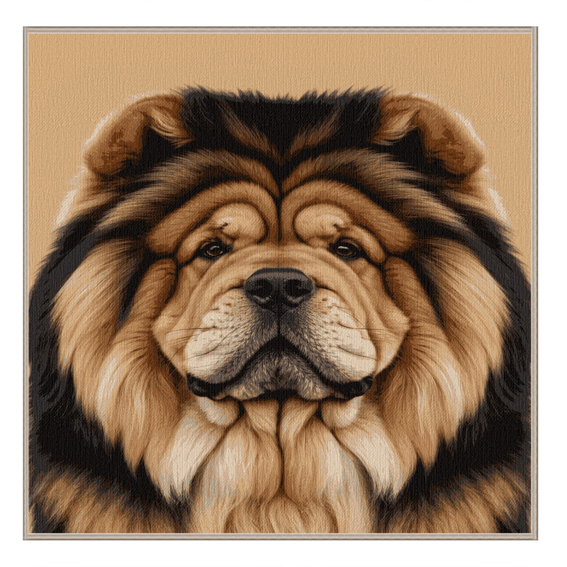 Washable Chow Chow Dogs Area Rug, Square 5'