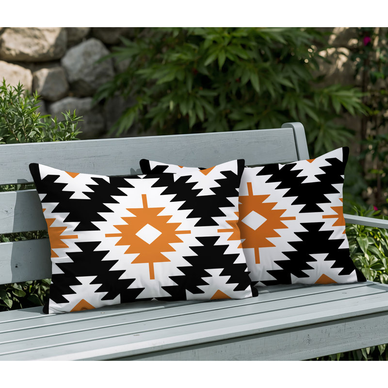 Coussin réversible intérieur / extérieur 2 ensembles Mansi, 25 x 18, Orange