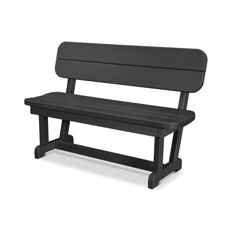 Banc de parc POLYWOOD, Noir, Avec, 48 po