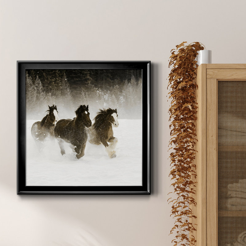 Winter Roundup II - photographie encadrée sur toile, Cadre noir, H 17,5 po x l 17,5 po x P 1,5 po