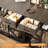  Farmhouse Dog Crate Console Table Furniture with Storage Drawers, Wooden Indoor Kennel Console Table with Double Doors & Secure Latch，Grey-72076294-82377668