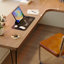 Bureau rectangulaire brun et noir en bois massif et fer-156239778-156239777