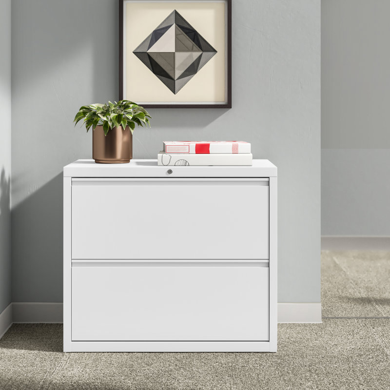 36'' Wide 2 -Drawer Steel File Cabinet, White