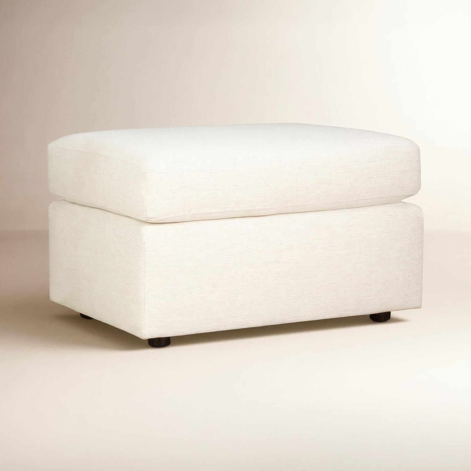 Damari 38" Ottoman, Nomad Snow Crypton® Chenille
