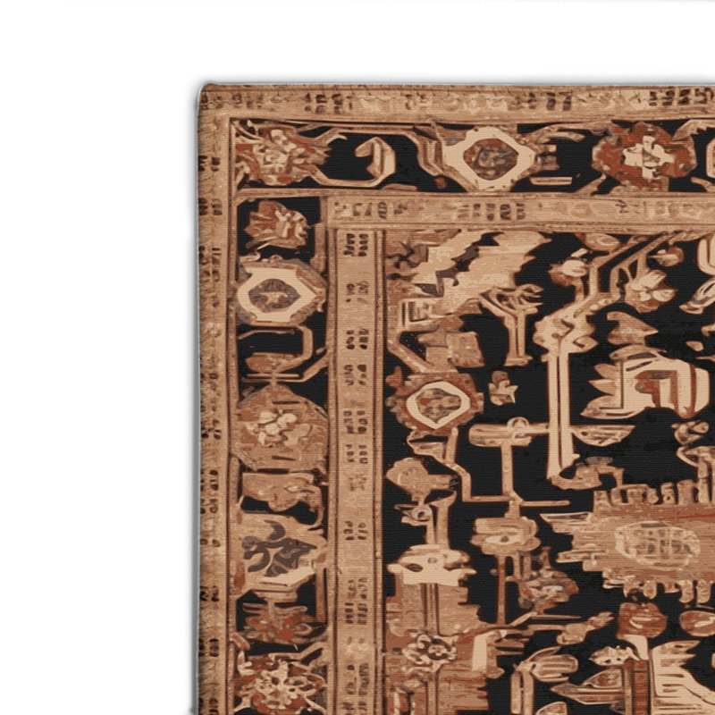 Tapis turc intérieur et extérieur brun, Rectangle 4pi x 6 pi