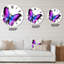 Violet et papillon bleu - horloge murale moderne-60281439