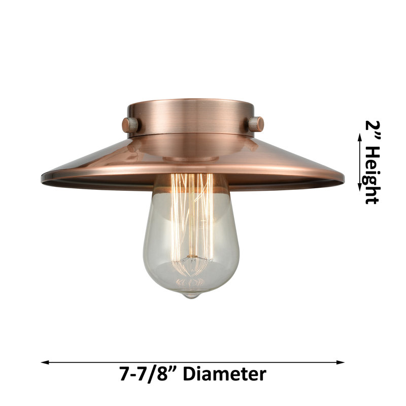 Clintonpark Semi Flush Mount, 6 Watt Vinage LED Bulb, Brushed Satin Nickel