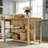 59.05" Solid Wood Kitchen Island With 2 Open Storage Shelves, Farmhouse Dining Prep Table-734332116
