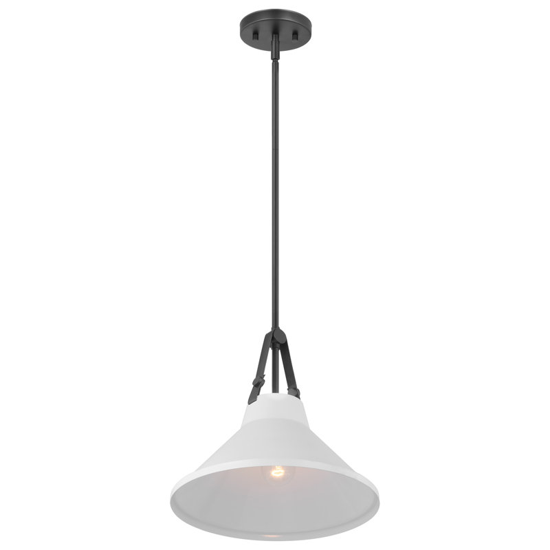 Luminaire suspendu conique 1 lumière, Blanc