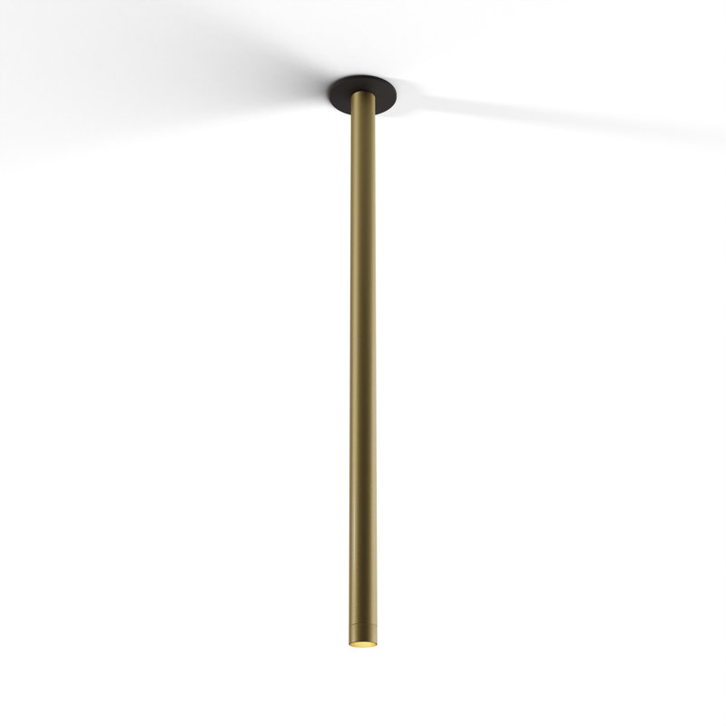 Combi Pendant 24" Single Unit with Matte Black Canopy, 24", Brass