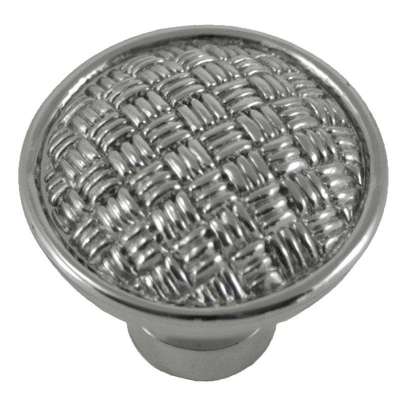 Rattan Mushroom Knob, Polished Nickel