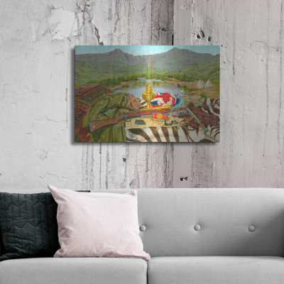 «Hunting Still Life 4» par Delene Lambert, art mural en métal, 36 po x 24 po