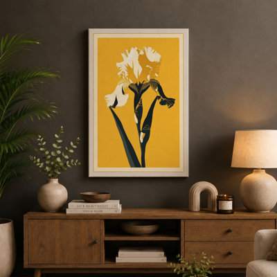 Iris in Gold Botanical - Wrapped Canvas