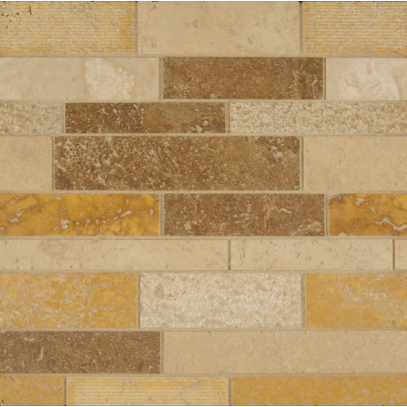 Carreau de mosaïque linéaire Travertine