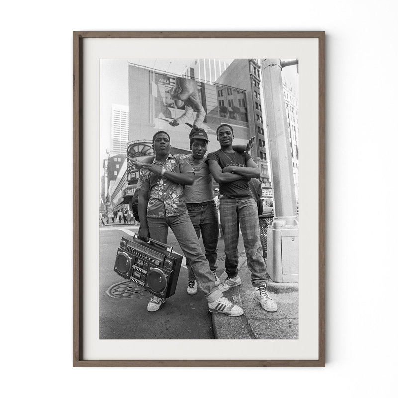 Sounds Of The City Print by Barbara Alper, H 48" x W 36", Rustic Walnut