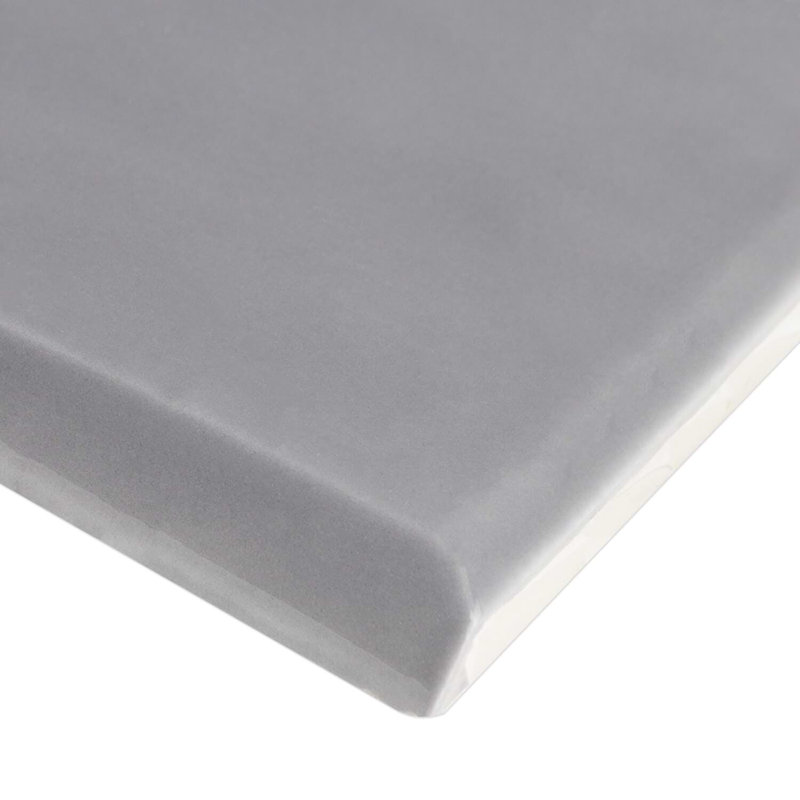 Manchester 3x12 Glossy Ceramic Bullnose, Charcoal Gray