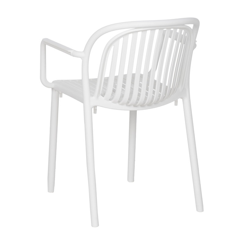 Stacking Patio Dining Armchair, White